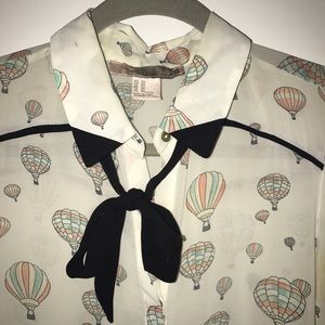 Forever 21 Collared Button Down Blouse with Bow